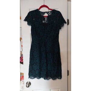 Banana Republic 4 Dark Teal Lace V-Neck Dress